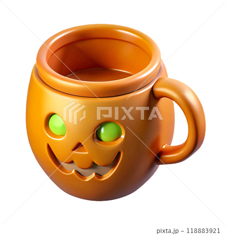Festive Halloween Pumpkin Mug with Spooky Jack-O-Lantern Design 118883921
