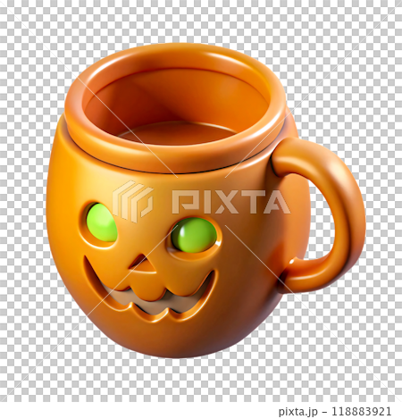 Festive Halloween Pumpkin Mug with Spooky Jack-O-Lantern Design 118883921