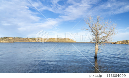 winter landscape of Horsetooth Reservoir at foothills of northern Colorado winter landscape of Horsetooth Reservoir at foothills of northern Colorado 118884099