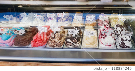 Different flavors of italian ice cream at Spain Different flavors of italian ice cream at Spain 118884249