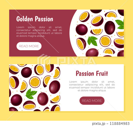 Passion Fruit Banner Design with Exotic Berry Vector Template 118884983