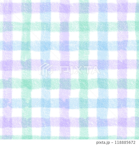 Blue Purple Green Gingham Check Hand Drawn Pattern Background Overlay 118885672