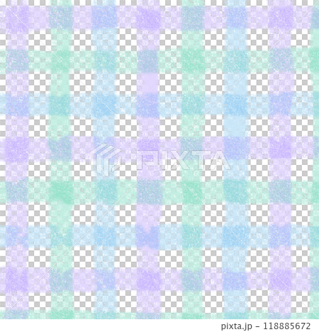 Blue Purple Green Gingham Check Hand Drawn Pattern Background Overlay 118885672