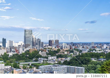 仙台城跡(青葉城)から見た秋の仙台市街 俯瞰 仙台市青葉区 仙台城跡(青葉城)から見た秋の仙台市街 俯瞰 仙台市青葉区 118887211
