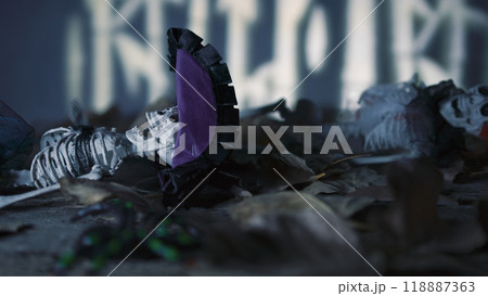 Skeleton On The Ground For Halloween Spooky Skeleton On The Ground For Halloween Spooky 118887363
