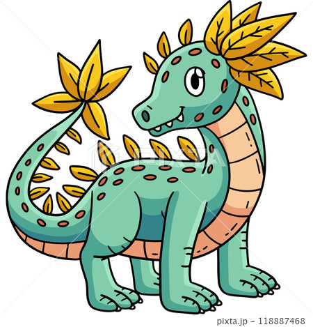 Dragon Leaf Cartoon Colored Clipart Illustration Dragon Leaf Cartoon Colored Clipart Illustration 118887468