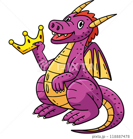 Dragon Holding a Trident Cartoon Colored Clipart Dragon Holding a Trident Cartoon Colored Clipart 118887478