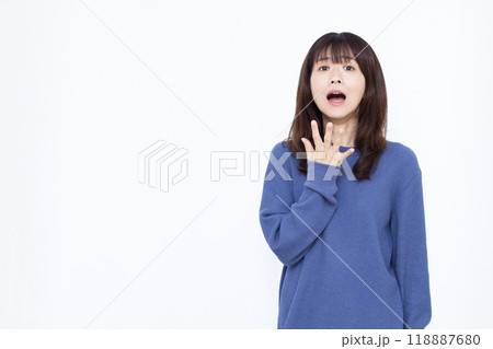 びっくりおどろく女性 びっくりおどろく女性 118887680