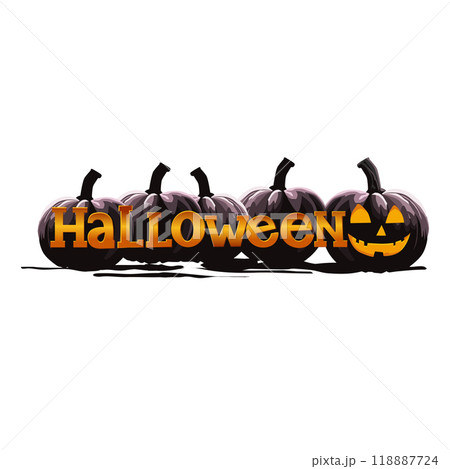 Vector lettering for Halloween. text in flat style. grunge font template for holiday design 118887724