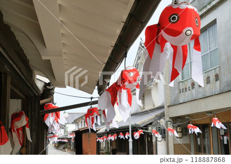 金魚提灯　柳井市の伝統工芸品　観光地の町並み 118887868