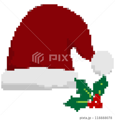サンタクロースの帽子のピクセルアート 118888078