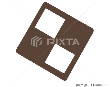 シンプルな二色スクエアチョコクッキーのアイコンイラスト素材 118888082