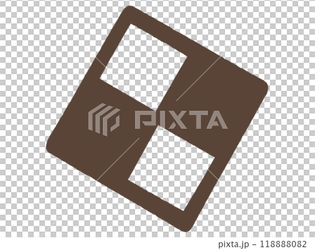 シンプルな二色スクエアチョコクッキーのアイコンイラスト素材 118888082