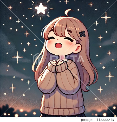 星に願いをかける少女 118888213