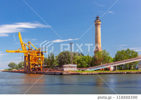 Swinoujscie Lighthouse and Industrial Crane, Swinoujscie, Poland 118888300