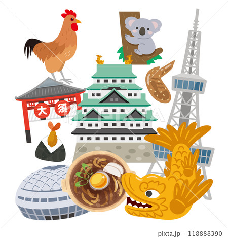 名古屋のイラストセット 118888390