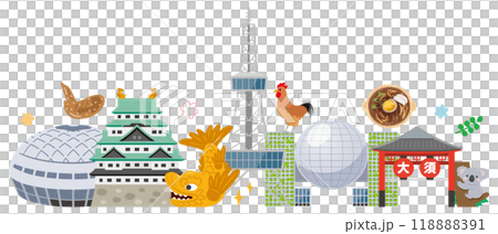 名古屋のイラストセット 118888391