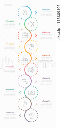 Infographic 10 options design elements for your business data. Vector Illustration. 118889103