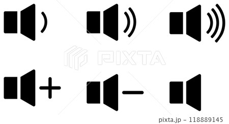 音量マークのアイコン 黒 118889145