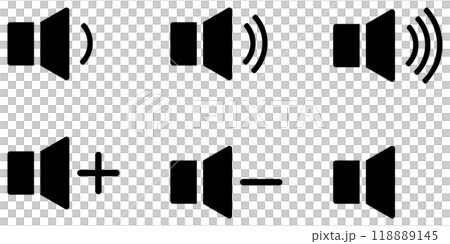 音量マークのアイコン 黒 118889145