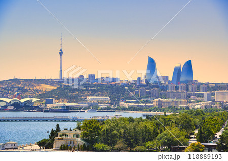 城郭都市バクー旧市街の美しい街並み 118889193