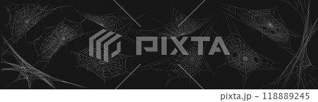 Cobwebs patterns variations realistic color icons set Cobwebs patterns variations realistic color icons set 118889245