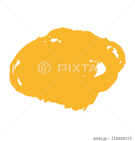 筆で描いた黄色い丸8 筆で描いた黄色い丸8 118889725