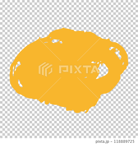 筆で描いた黄色い丸8 筆で描いた黄色い丸8 118889725