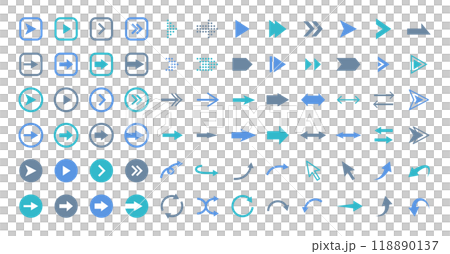 易於使用的簡單藍色箭頭集業務 118890137