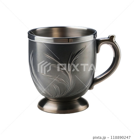 【PNG透過素材】金属製の質感があるコップ 118890247