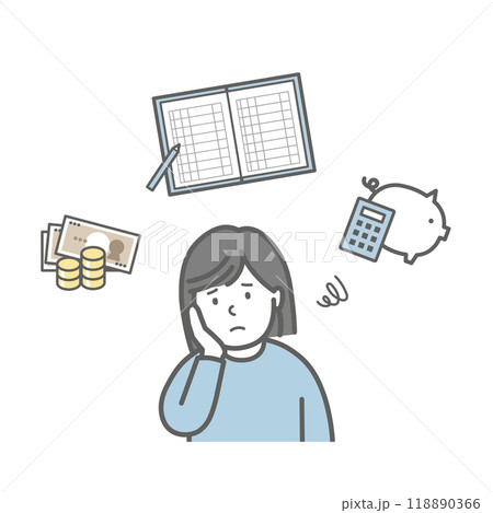 家計に悩む女性 118890366