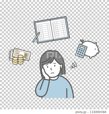 家計に悩む女性 118890366