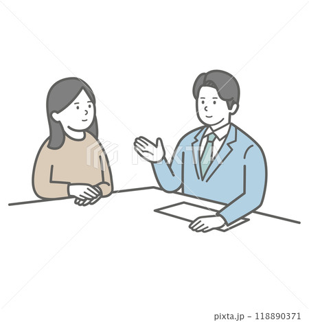 ビジネスマンに相談する女性 118890371