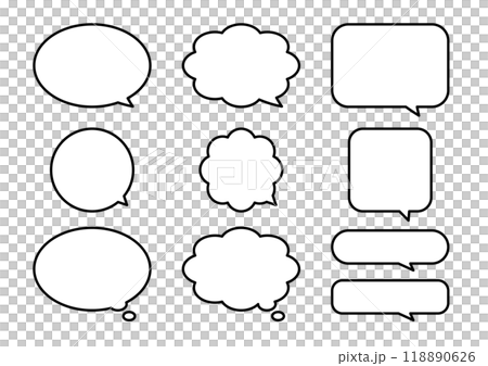 Simple speech bubble set (10 types) 118890626