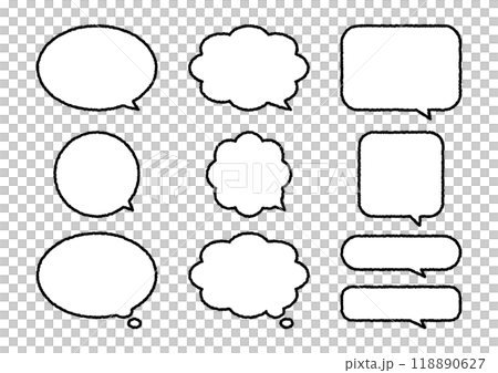 A set of 10 simple handwritten speech bubbles 118890627