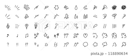 感情を表す手書きのイラストアイコン 118890634