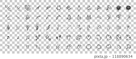 感情を表す手書きのイラストアイコン 118890634