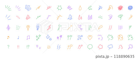 感情を表す手書きのイラストアイコン 118890635