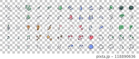 感情を表す手書きのイラストアイコン 118890636