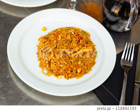 Fried rice with chicken Fried rice with chicken 118892193