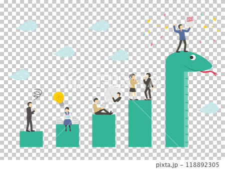 Illustration of a graph with a snake, a student, and a teacher on it_1 Illustration of a graph with a snake, a student, and a teacher on it_1 118892305