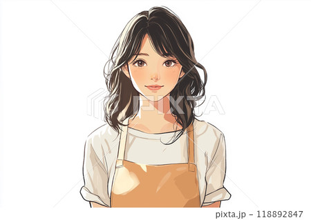 エプロンをつけたお姉さんのイラスト素材 [118892847] - PIXTA