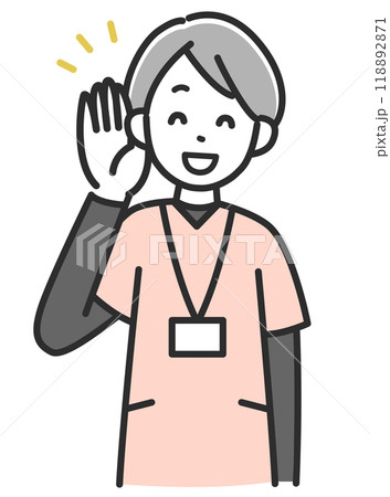 耳を傾けるの女性医療スタッフのイラスト 118892871
