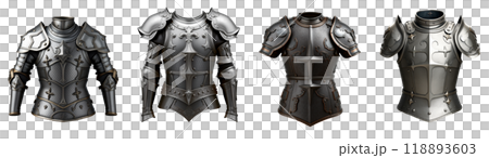 Set of medieval knight armor 118893603