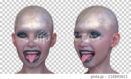 Female face up - Stock Illustration [118893621] - PIXTA