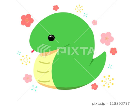 デフォルメされた巳年の挿絵素材1 118893757