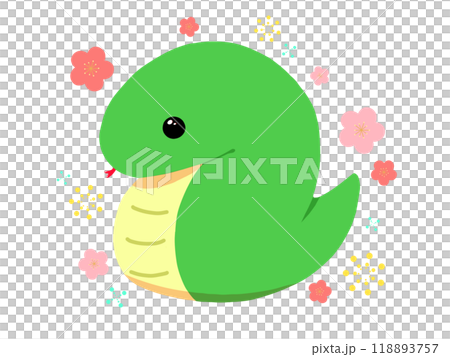 デフォルメされた巳年の挿絵素材1 118893757