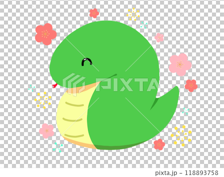 デフォルメされた巳年の挿絵素材2 118893758