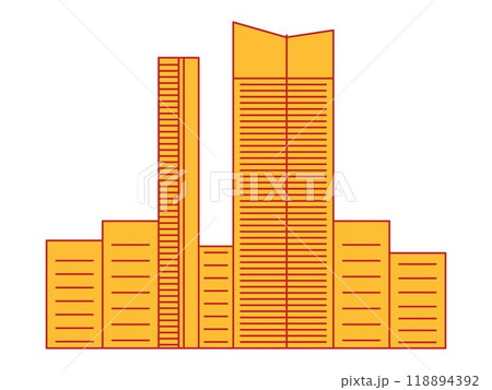 China big city metropolis modern place buildings architectural tourist destination urban landmark design set icon 118894392