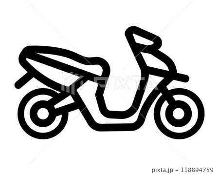 motorcycle scooter model matic vector cartoon icon outline simple 118894759
